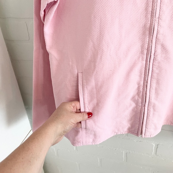 Eileen Fisher Jacket Pastel Darling Seersucker Baby pink Sustainale Pockets Sz M - Picture 7 of 11